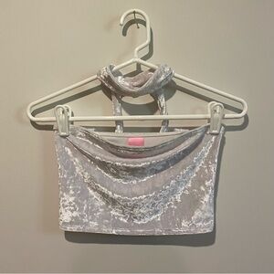 Bunny Holiday Crushed Velvet Cropped Tube Top